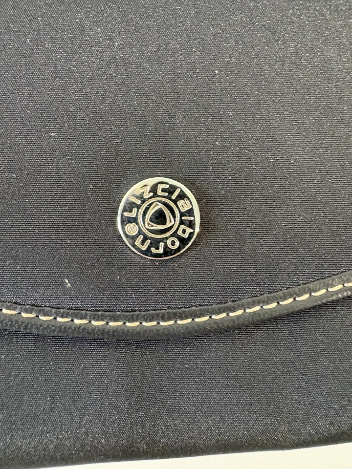 Liz Claiborne Wallet,Snap Flap,Black Fabric w/Logo,Gold Tone...Easy To Clean EUC - Image 2 of 4