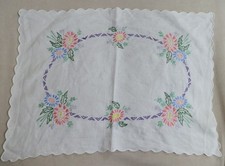 Vintage, Very Pretty, Hand Embroidered Tray Cloth