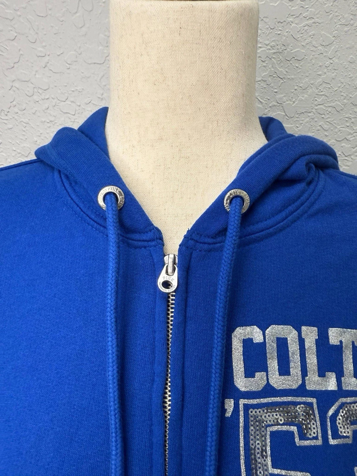 UNDERCOVER Rara felpa con cappuccio Victoria's Secret 2011 ROSA NFL Indianapolis Colts nuova con etichette taglia XS