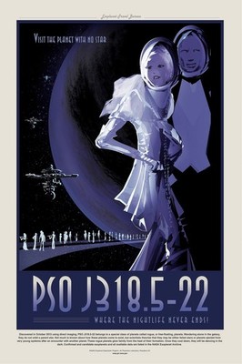   Sci-Fi Fantasy Poster - Explore PSO J318.5-22 - 16x24  - Premium Matte Paper