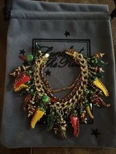 Lunch At The Ritz CHILI PEPPERS Triple Stand Bracelet; RARE!!!!!