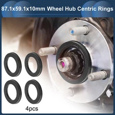 87.1mm to 59.1mm Car Wheel Hub Centric Rings Black Polycarbonate 4 Pcs