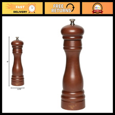 8" Adjustable Pepper Mill - Walnut Stain, Fine to Coarse Grind, USA Made Kitchen
