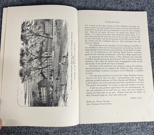 History of West Pikeland Township by Clifton Lisle Pennsylvania AUTHOR SIGNED - Picture 4 of 7