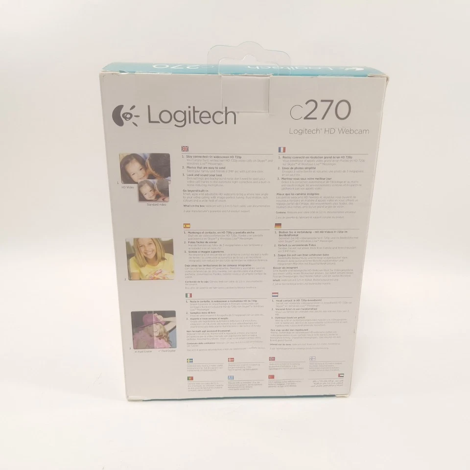 Logitech C270 HD Webcam Black USB For Mac and PC Original Box Untested - Image 4 of 4
