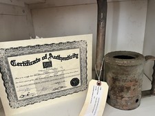 ORIGINAL AUTHENTIC ANDY GRIFFITH SHOW  MAYBERRY OIL CAN + PROP TAG/COA-RARE!