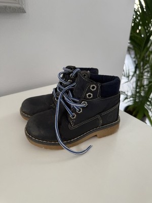 Kids Boys Leather Boots US 7 EU 25 Dark Blue Ankle Lace Up Shoes 2 3 Years