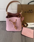 Coach Rowan Bucket Bag CEA23 Signature Powder Pink Charms Crossbody Outlet New