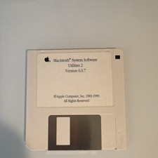 Apple Macintosh System Software Utilities 2 v6.0.7 Floppy Disk CMY743