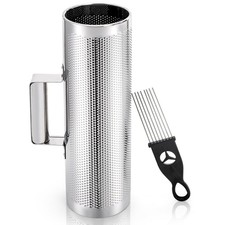 Stainless Steel Guiro with Scraper, 12" x 4" Professional Latin Hand Percussion