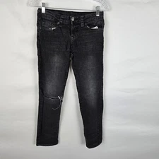 True Religion Gino Jeans Women's 10 Black Distressed Relaxed Slim