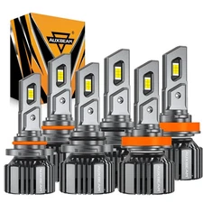 AUXBEAM 9005 9006 H11 LED Headlight Bulbs Kit 6500K White 25000LM High Low Beam