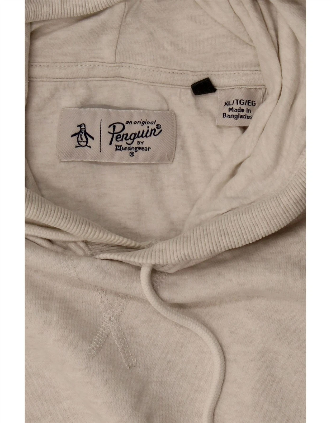 OFF WHITE PENGUIN maglione uomo con cappuccio XL bianco sporco cotone CZ43