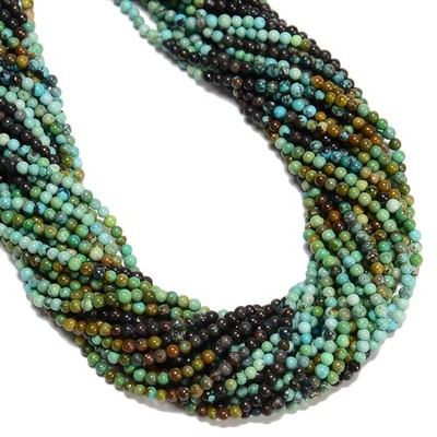 Gradient Natural Genuine Turquoise Smooth Round Beads Size 2.5mm 15.5'' Strand