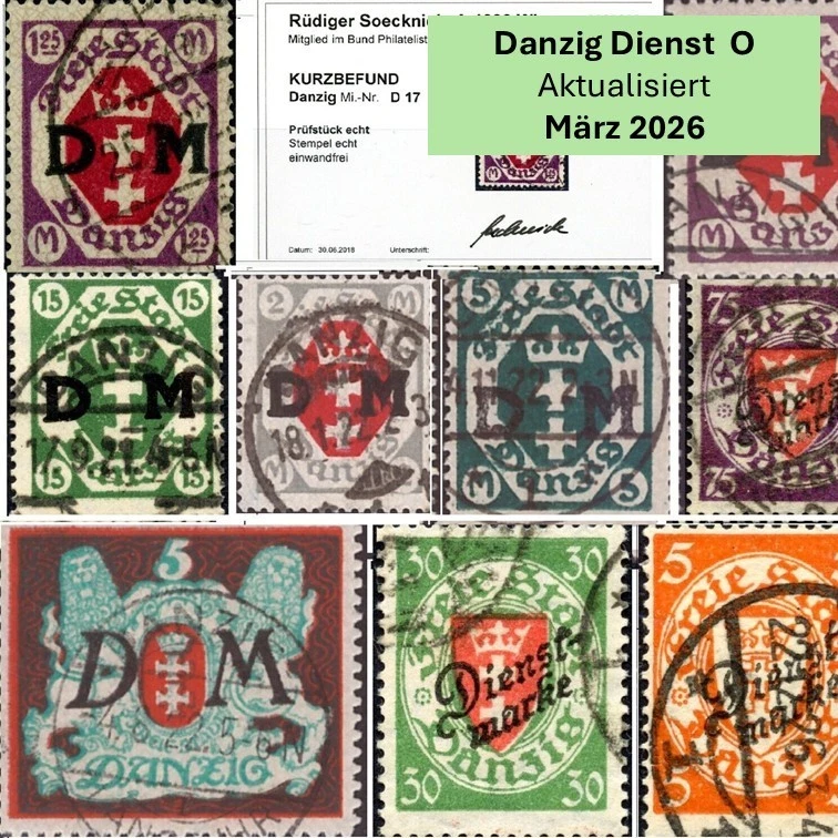 Danzig Dienstmarken gestempelt: Gefälichkeit, Zeitgerecht, INFLA Echt geprüft - Bild 1 von 1