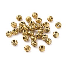 200pc Antique Golden Tibetan Alloy Spacer Rondelle Beads Mini Metal Spacer 5x4mm