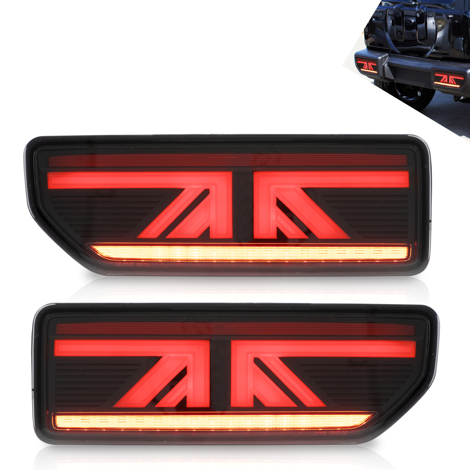 Feux arrière à LED VLAND étanches IP67 à clignotants dynamiques pour Suzuki Jimny