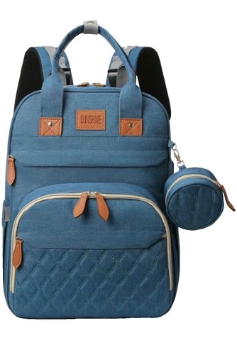 Dagne Dover Large Indi Neoprene Diaper Backpack Blue Pre  display picture 3