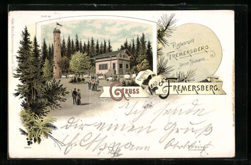 Lithographie Fremersberg, Restaurant Fremersberg, Inh.: Heinr. Heilmann 1899  - Bild 1 von 2