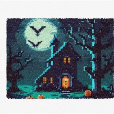 BatCraft: Kids' DIY Decorative Carpet Crocheting Kit - Cushion Carpet Latch Hook