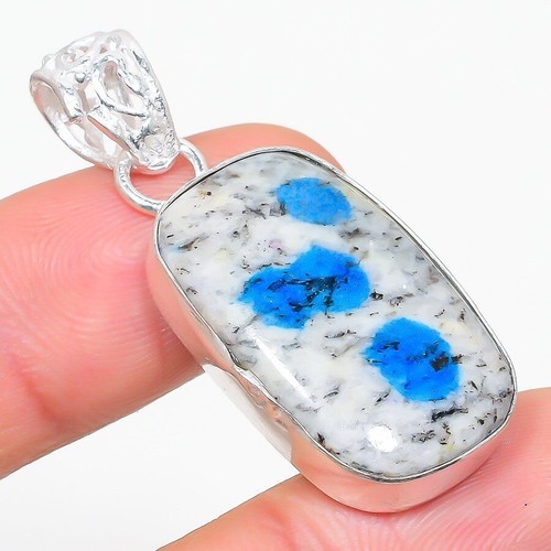 Pendentif en lapis-lazuli naturel en argent sterling 925 pour mère - France
