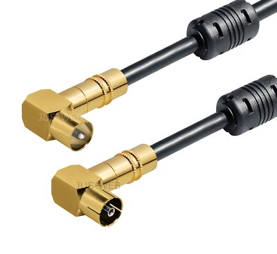5 m Antennenkabel 135 dB CLASS A+ 5-fach IEC KOAX Winkel Stecker BK Kabel HD TV