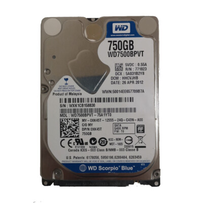 Western Digital 750GB WD7500BPVT Laptop Hard Drive 5400RPM SATA