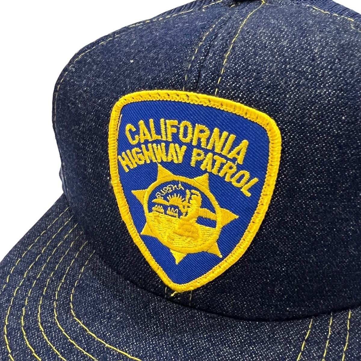 ビンテージスタジャン CALIFORNIA HIGHWAY PATROL M Vintage California Highway Patrol CHP Police Blue Denim