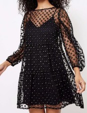 Loft NWT Shimmering Dot Swing Dress Sz SP