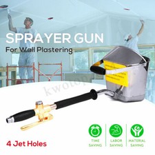 Cement Mortar Concrete Air Stucco Sprayer Hopper Wall Plastering Gun Tool 4 Jets