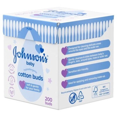 New Johnson's Baby Cotton Buds - 1 X 200 | eBay