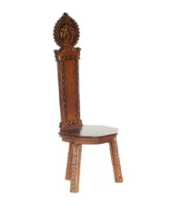 Dolls House Sgabello Walnut Italian Chair Stool Platinum Collection Furniture