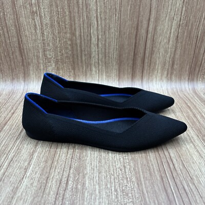 Rothy's The Point Ballet Flats Black Slip On Washable Shoes