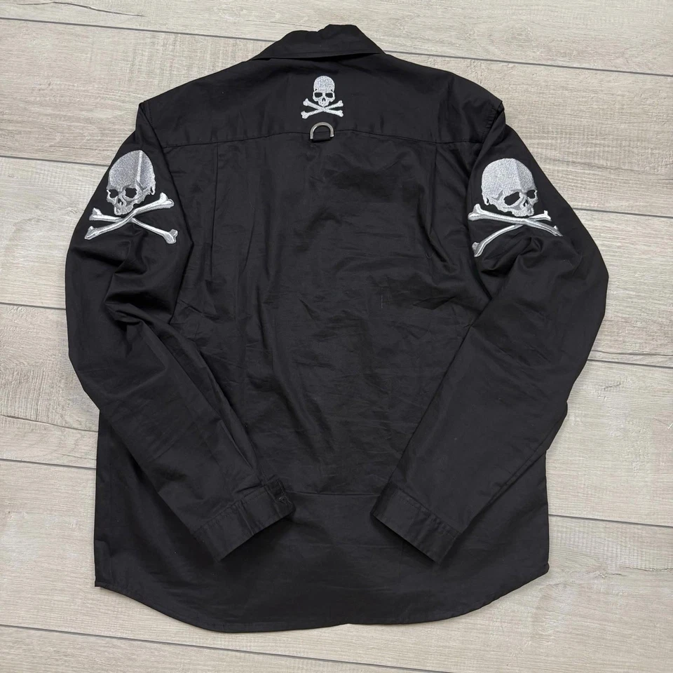 Camisa Mastermind Japón Evermore Calavera Negra Talla M Manga Larga OG Grunge Rara Foto 2 de 4