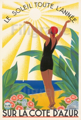 Herbé ™ Nice CôTE D'AZUR Rf794-Poster/Reproduction HQ 40x60cm d'une Affiche Vintage/Ancienne
