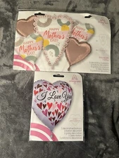 Mothers Day Balloons Bouquet Party Fun Foil Hearts Pink Love Jumbo 6