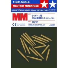 Tamiya 35189 - 1/35 Tiger I Brass 88mm Projectiles for KwK36/L56 - FlaK 36/37