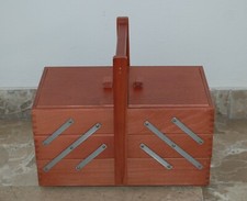 Porta cucito in legno portacucito Porta lavoro scuro Grande italy robusto