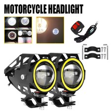 2Pcs 80W LED Motorcycle Motorbike Fog Spot Lights Headlight Driving Front Lamp