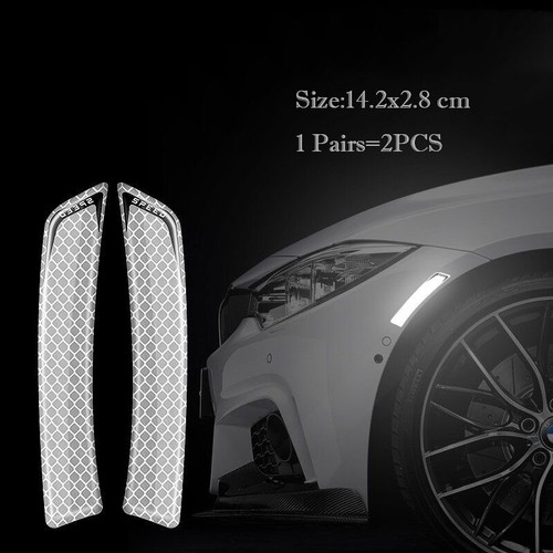2x Car Bumper Wheel Eyebrow Fender Stickers Reflective Safety Warning Decals - Foto 15 di 19