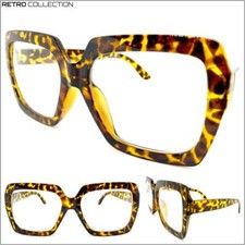 Oversized Classic Retro Clear Lens EYE GLASSES Huge Jumbo XL Thick Square Frame
