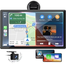 LAMTTO 9" Portable Wireless Carplay Car Stereo with 2.5K Dash Cam 64GB Brand New