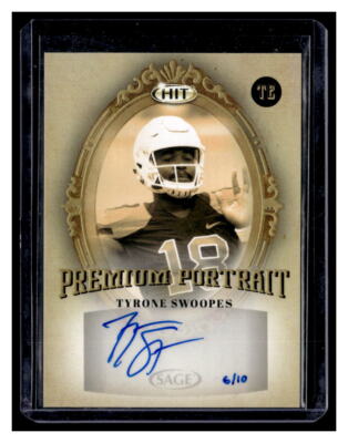 TYRONE SWOOPES 2017 SAGE HIT AUTOGRAPH PREMIUM PORTRAIT /10 AUTO
