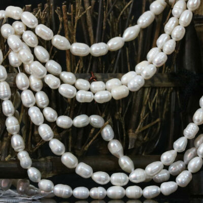 New 2x4mm Red Ruby+White 7-8mm/_9-10mm Pearl Necklace 18/'/' AAA