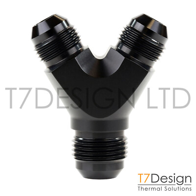 AN06 auf 2x AN06 Billet High Flow 3 Wege Y Adapter Fitting -06 JIC - T7Design