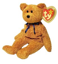 RARE 1999 Fuzz The Bear Original Beanie Baby w. HOLO TAG, ERRORS, RETIRED (MINT)