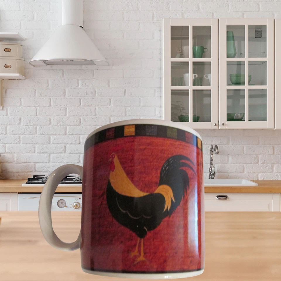 Juego de tazas de café Brandon House Sakura Country Quartet rojo/verde gallo Foto 3 de 4