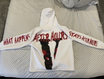 VLONE x The Weeknd What Happens After Hours White Hoodie Sweatshirt LARGE