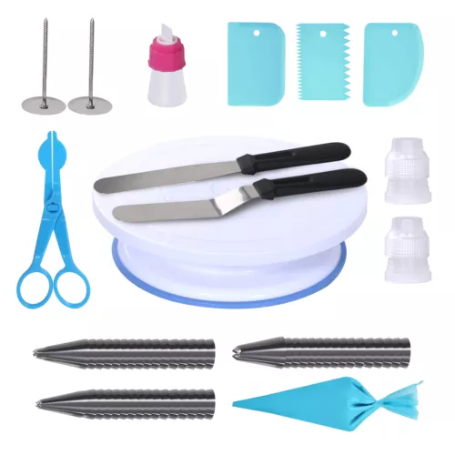 61PCS Rotating Cake Icing Stand Turntable Decorating Revolving Kitchen Display - Picture 11 of 13