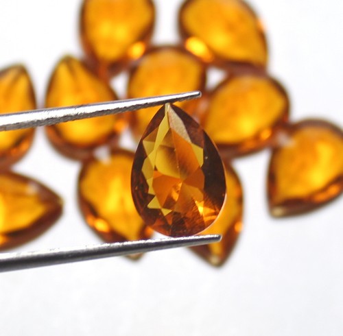 High-Quality Lab-Created Citrine Gemstones Brilliant Cut Perfect forJewelry - Picture 4 of 5